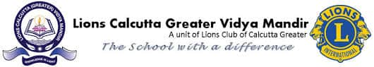 Lions Calcutta Greater Vidya Mandir, Chowhati Battola Bazar, Rajpur, Kolkata School Logo